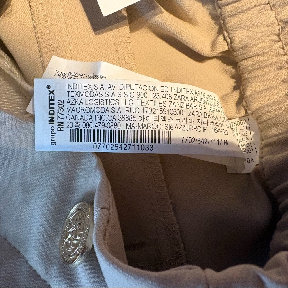 Zara Beige High-Waist Trousers - Picture 9 of 10